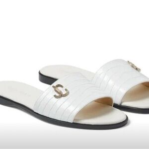 Jimmy Choo White Slide Sandal, Sz 35 (5)